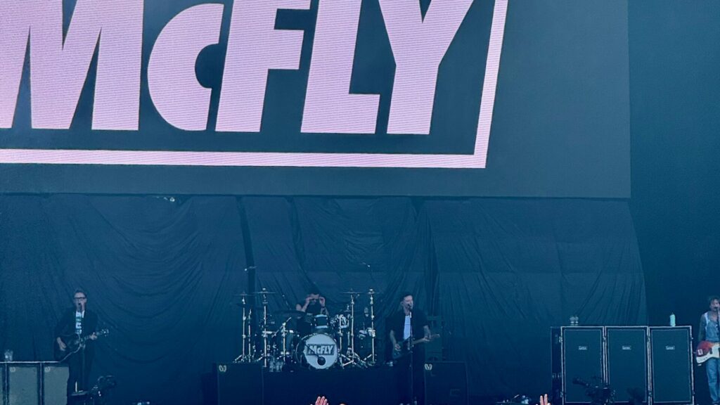 Mcfly performing at Isle of Wight Festival 2024